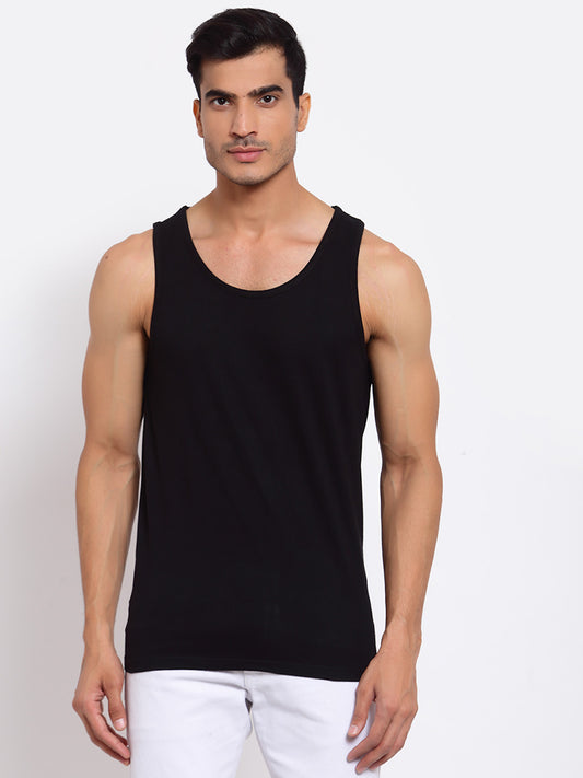 Plain Black Sleeveless T-Shirt