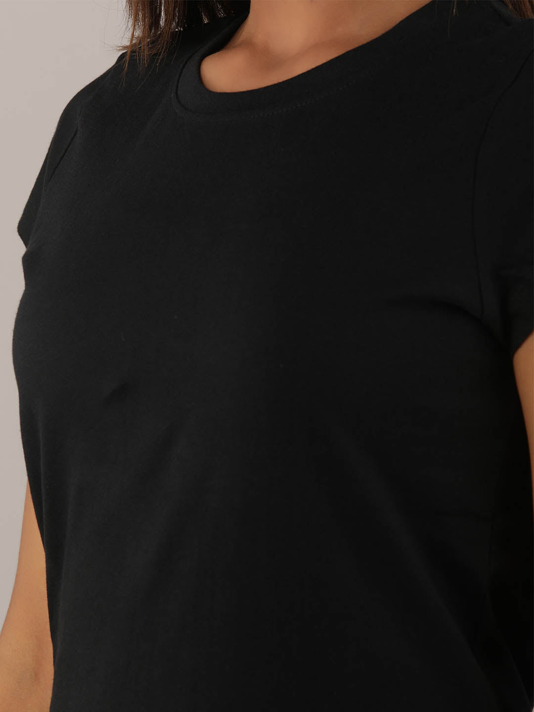 PLAIN BLACK T-SHIRT DRESS