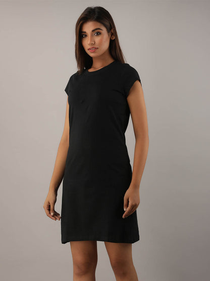 Plain Black T-Shirt Dress