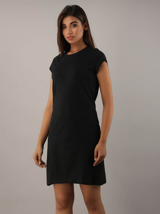 Plain Black T-Shirt Dress