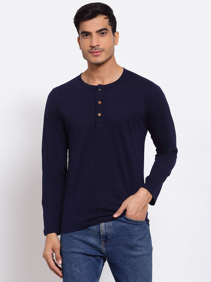 PLAIN BLUE FULL SLEEVE HENLEY