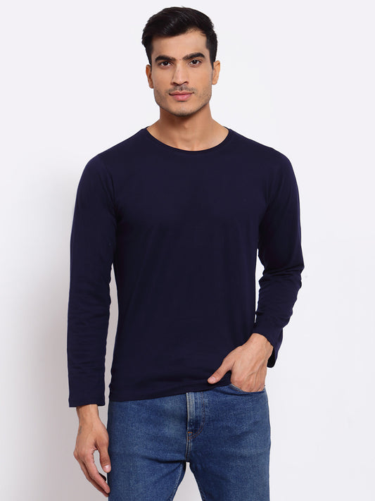 Plain Blue Full Sleeves T-Shirt