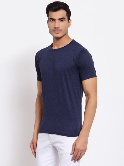 Plain Blue Melange T-Shirt