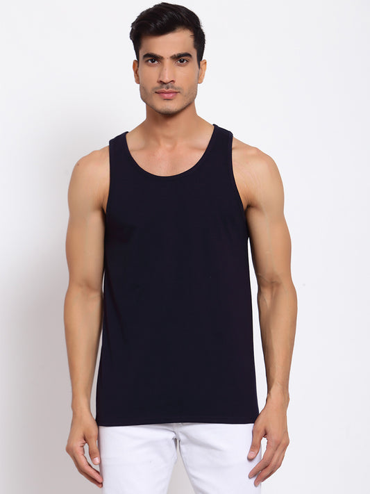 Plain Blue Sleeveless T-Shirt