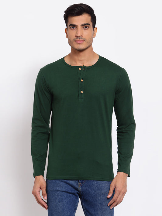 PLAIN GREEN FULL SLEEVE HENLEY