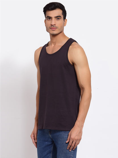 Plain Grey Sleeveless T-Shirt
