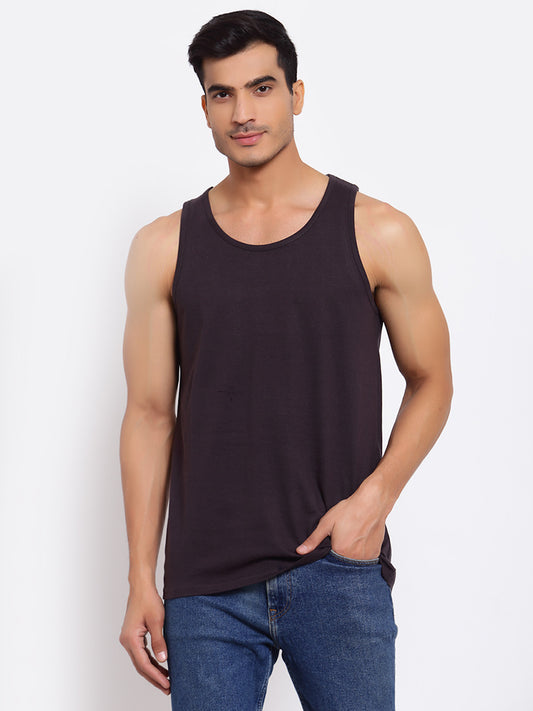 Plain Grey Sleeveless T-Shirt