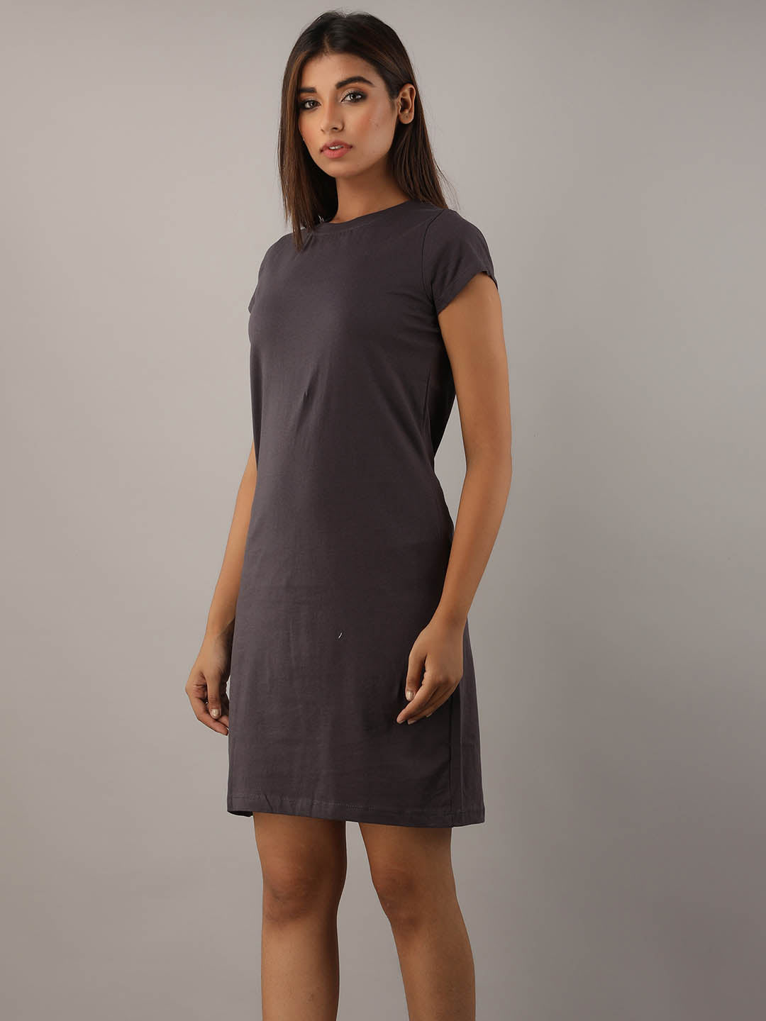 Plain Grey T-Shirt Dress