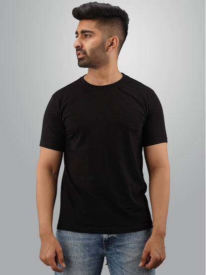 Plain Half Sleeves Pack Of Two Black And Maroon T-Shirts