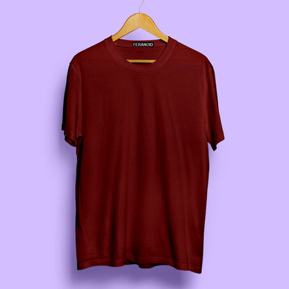 PLAIN PACK OF 3 T-SHIRTS : MAROON BROWN BLUE
