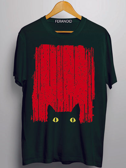 RED CAT GREEN T-SHIRT
