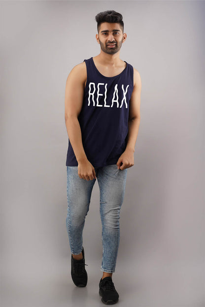 Relax Black Sleeveless T-Shirt