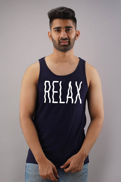 Relax Black Sleeveless T-Shirt