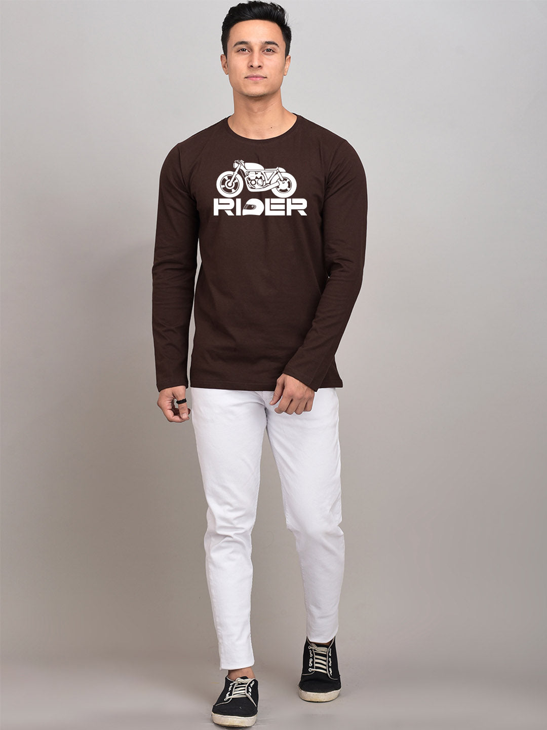 Rider Maroon Full Sleeves T-Shirt