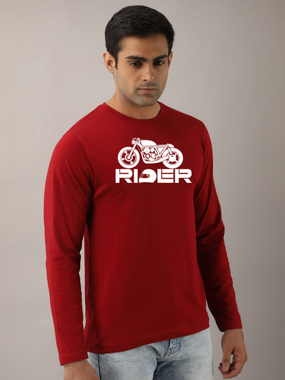 Rider Maroon Full Sleeves T-Shirt