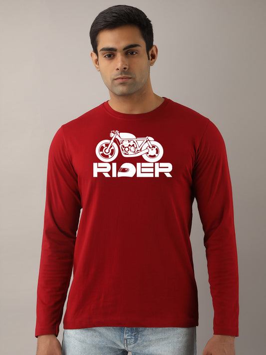 Rider Maroon Full Sleeves T-Shirt