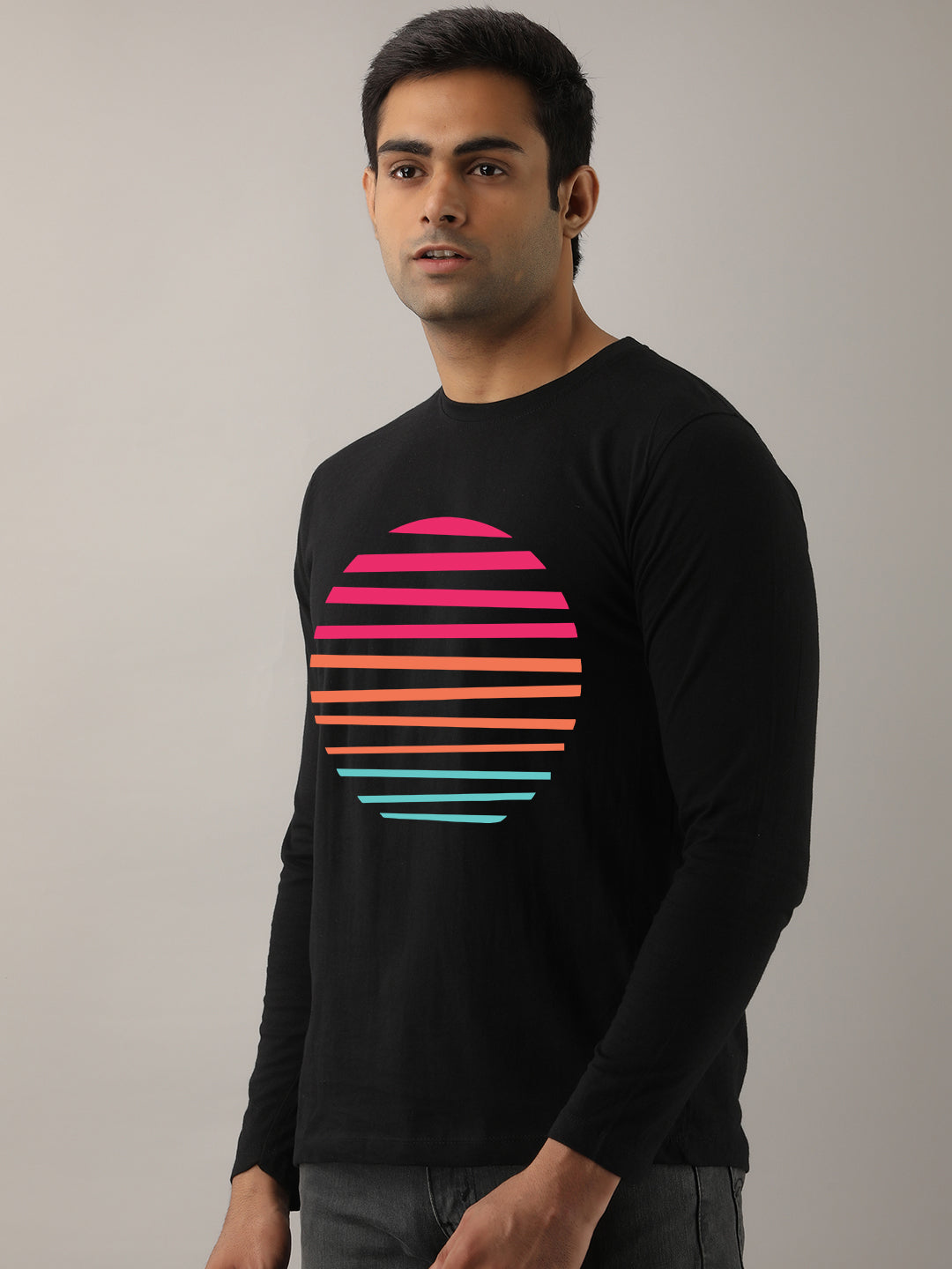 Shades Of Sun Black Full Sleeve T-Shirt