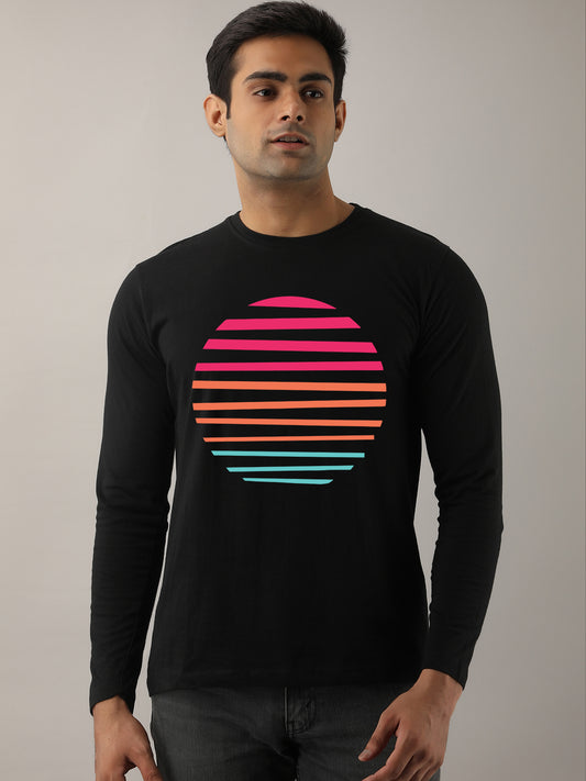 Shades Of Sun Black Full Sleeve T-Shirt