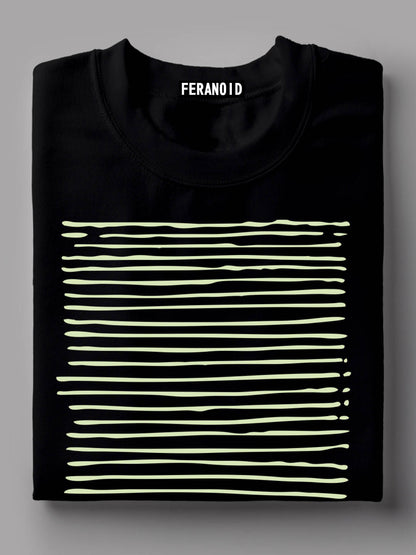 Simple Stripes Modern Art Black T-Shirt