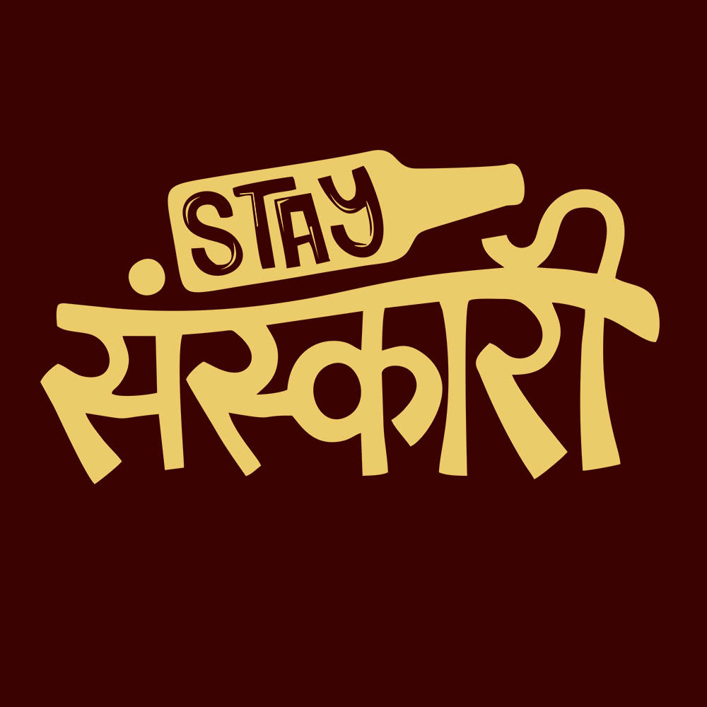 Stay Sanskari Black T-Shirt