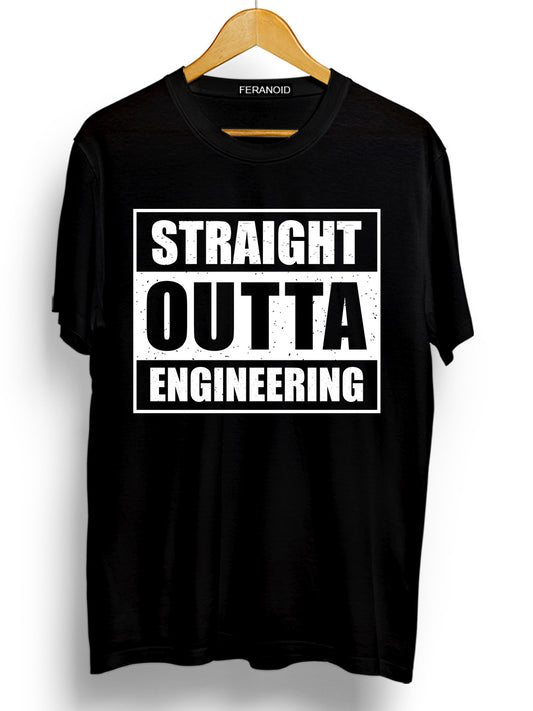 Straight Outta Engineering Black T-Shirt