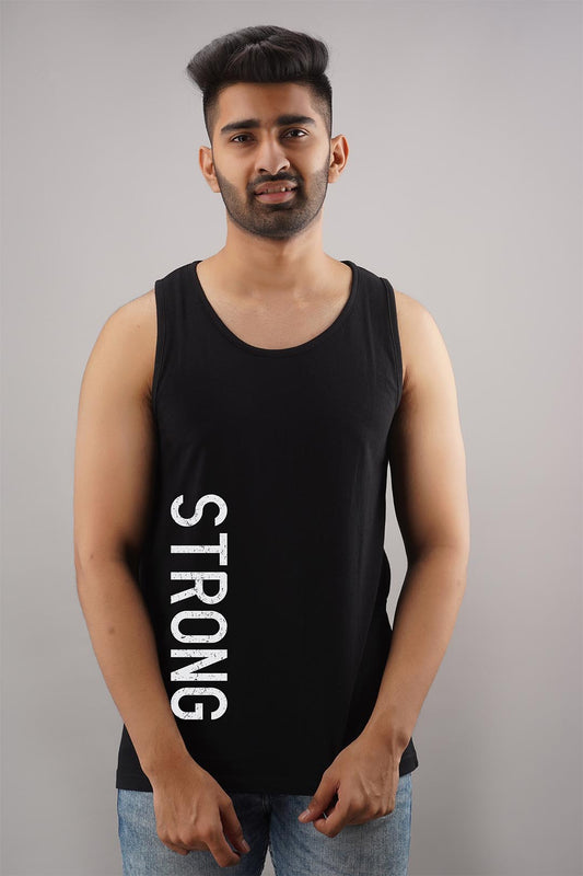 Strong Black Sleeveless T-Shirt