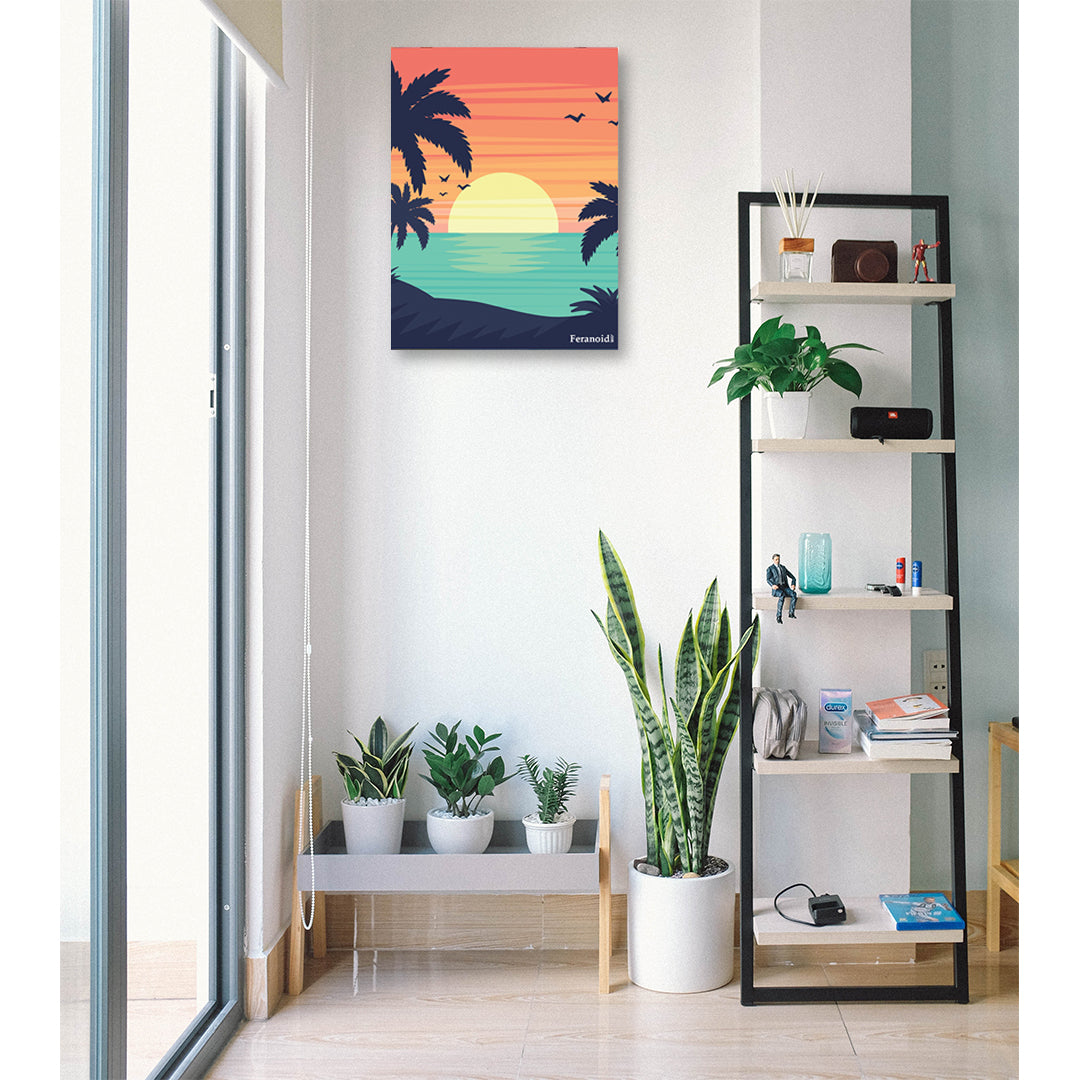 SUNSET AT THE BEACH POSTER