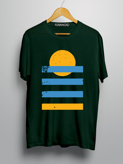 Sunset Sea Vintage Maroon T-Shirt