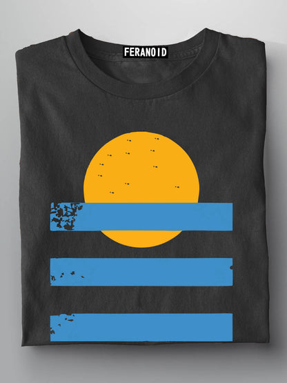 Sunset Sea Vintage Maroon T-Shirt