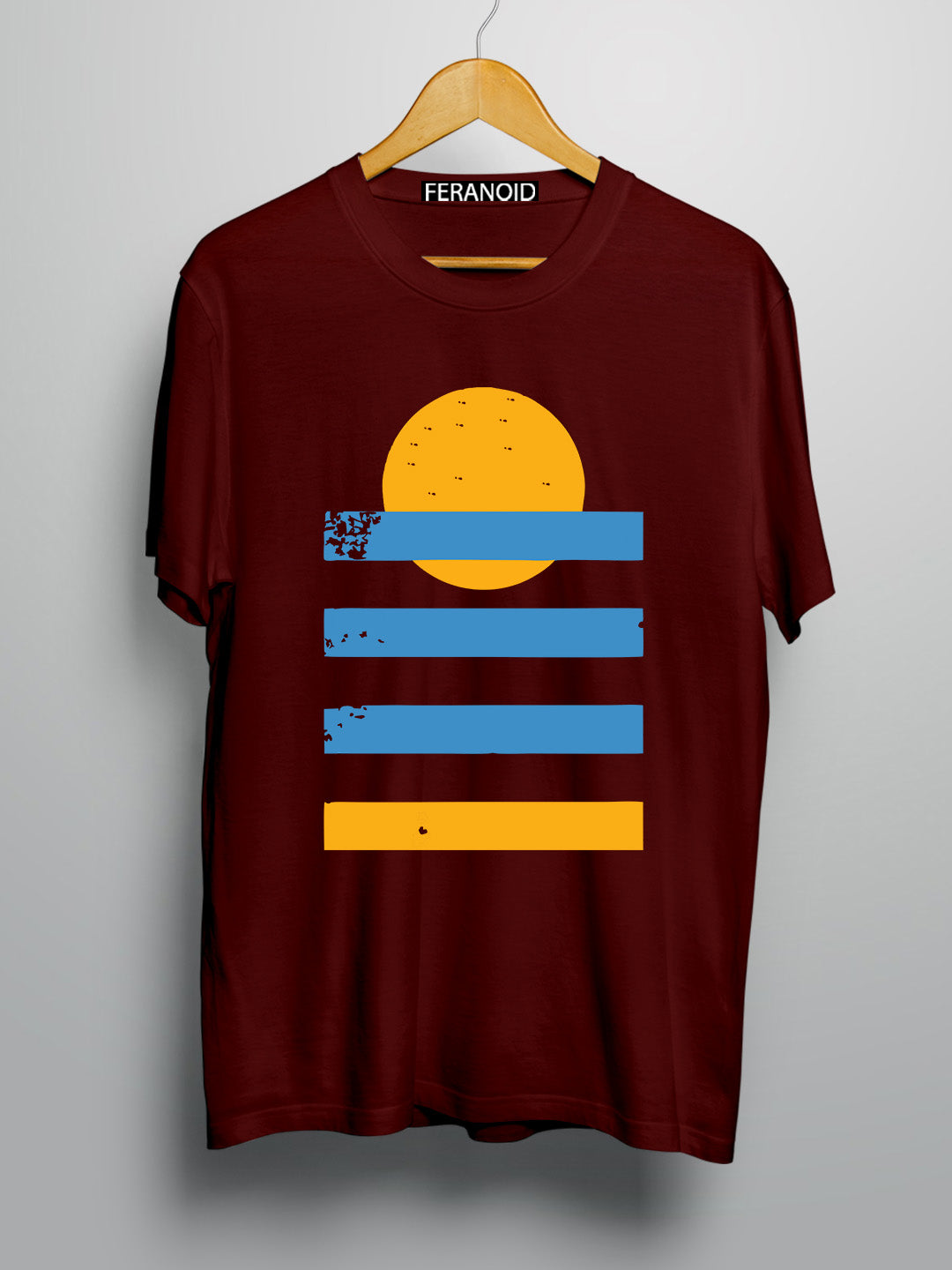 Sunset Sea Vintage Maroon T-Shirt