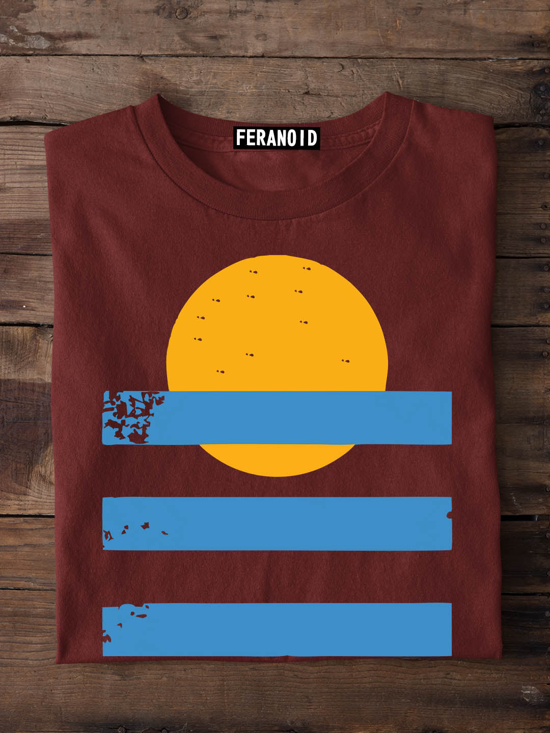 Sunset Sea Vintage Maroon T-Shirt