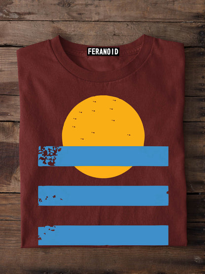 Sunset Sea Vintage Maroon T-Shirt