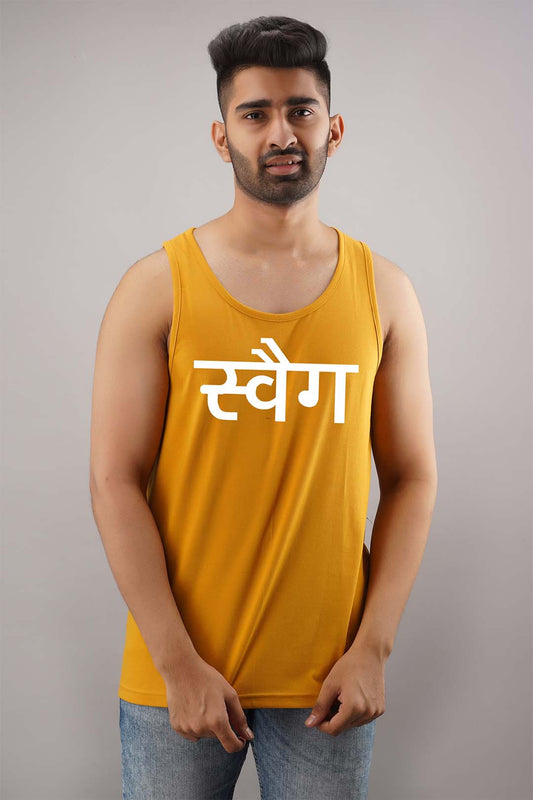 Swag Mustard Sleeveless T-Shirt