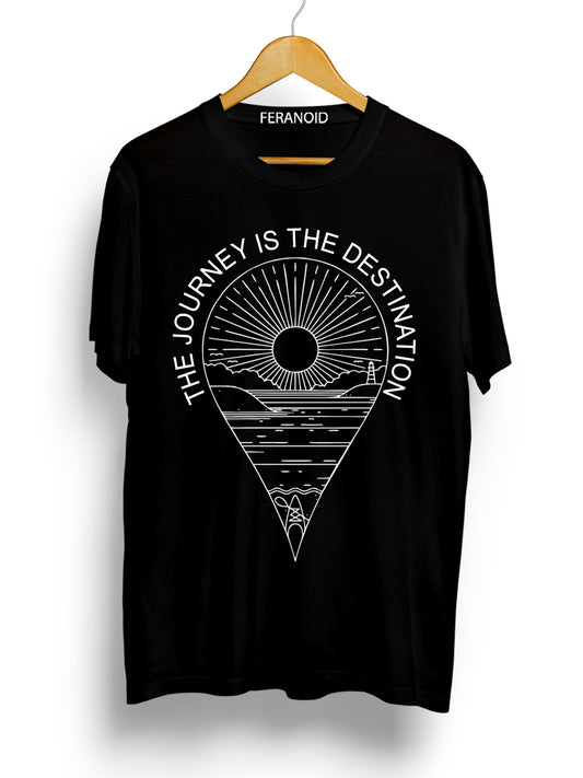 THE JOURNEY IS THE DESTINATION BLACK T-SHIRT