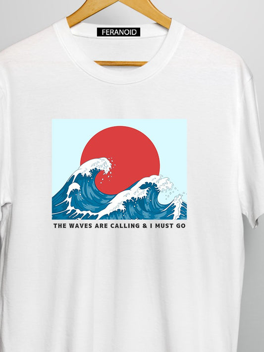 The Waves Are Calling White T-shirt