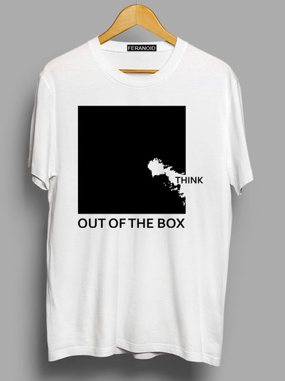 THINK OUT OF THE BOX WHITE T-SHIRT