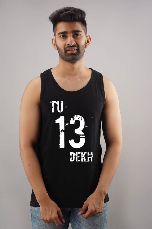 Tu Tera Dekh Black Sleeveless T-Shirt