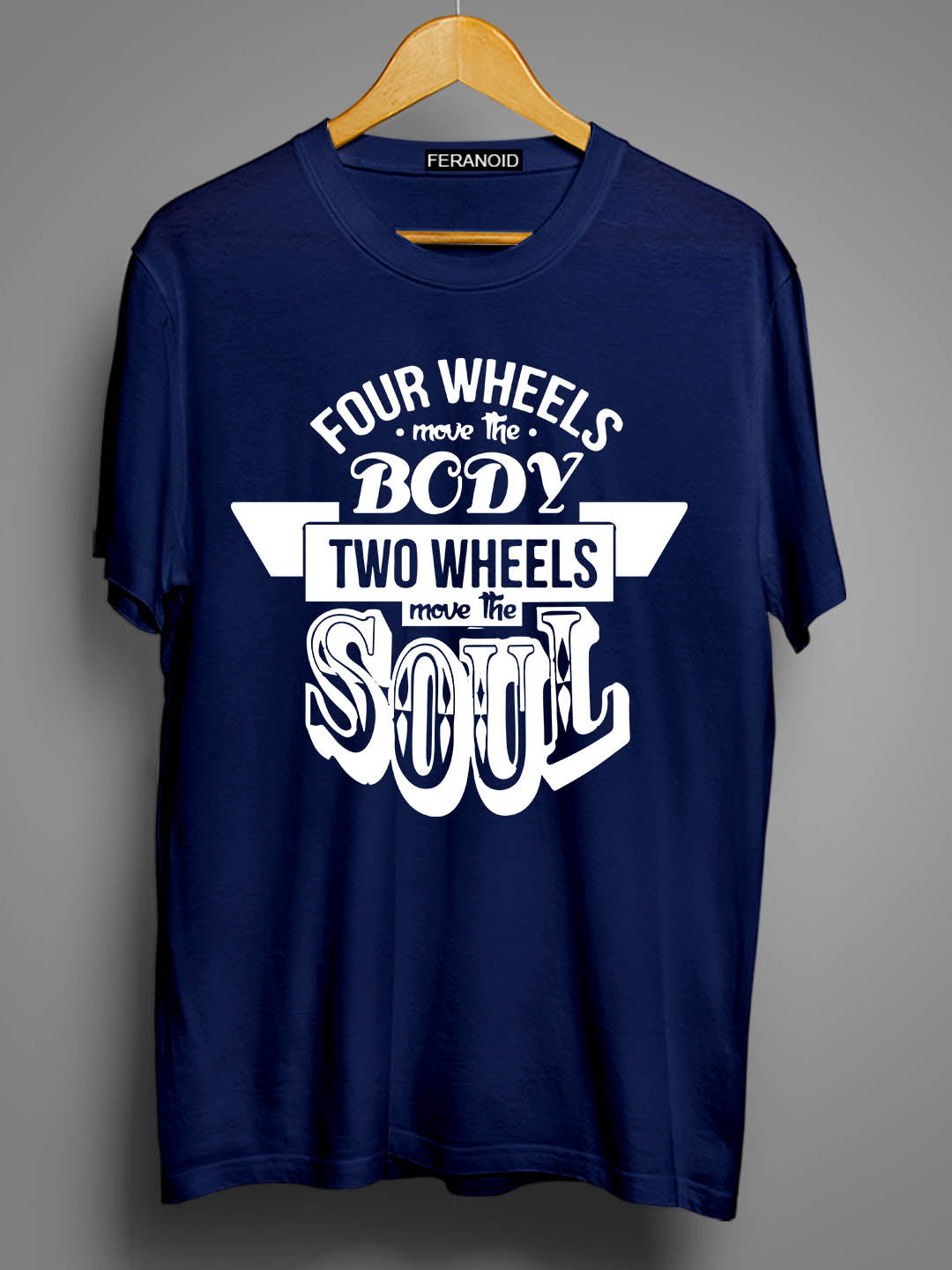 TWO WHEELS MOVE THE SOUL BLUE T-SHIRT