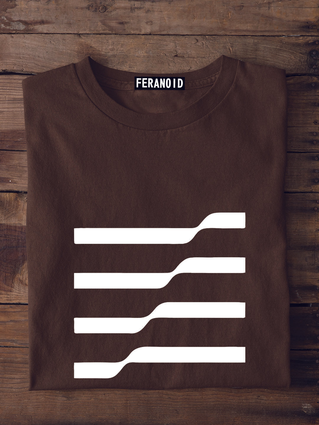 WAVE LINES BROWN T-SHIRT