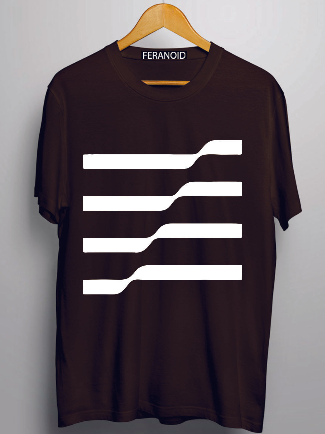 WAVE LINES BROWN T-SHIRT