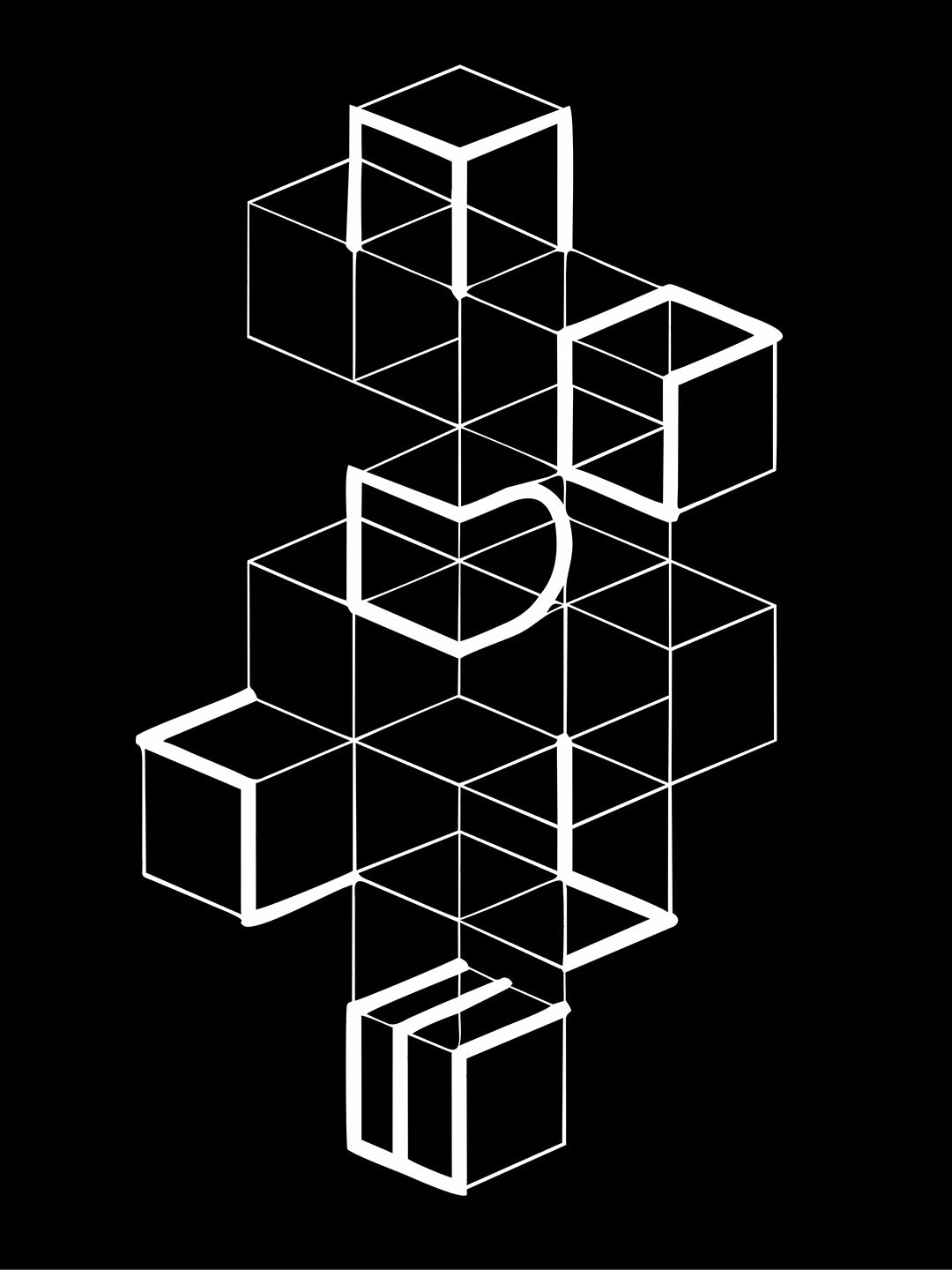 White Boxes Black T-Shirt