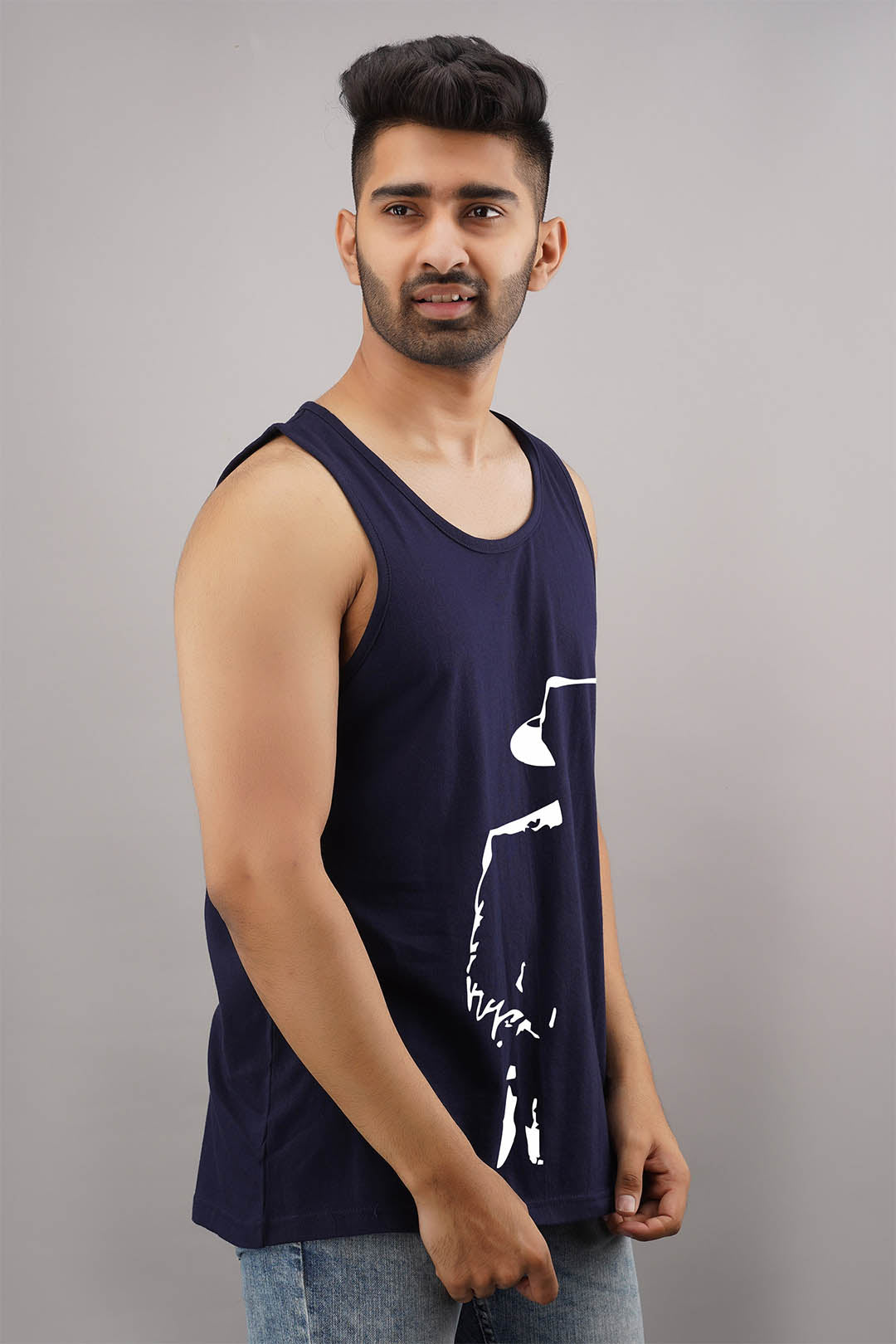 White Man Blue Sleeveless T-Shirt