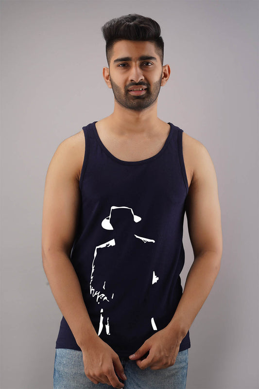 White Man Blue Sleeveless T-Shirt