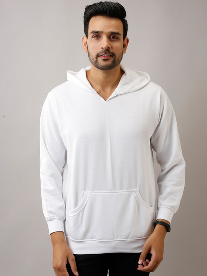 WHITE SOLID HODDIE