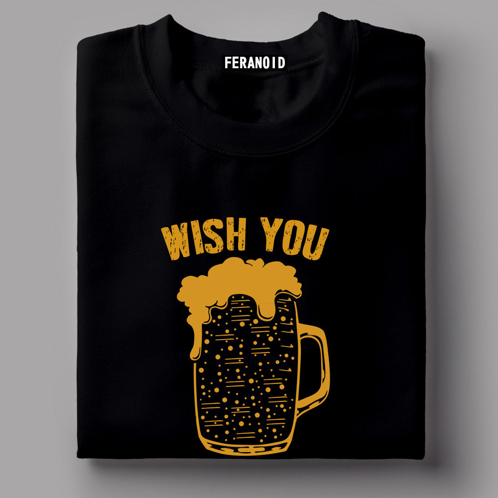 WISH YOU WERE BEER BLACK T-SHIRT