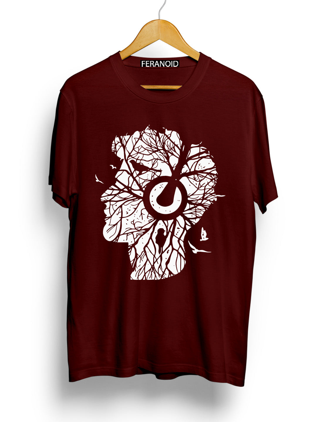 WOODS ROOTS MUSIC MAROON T-SHIRT
