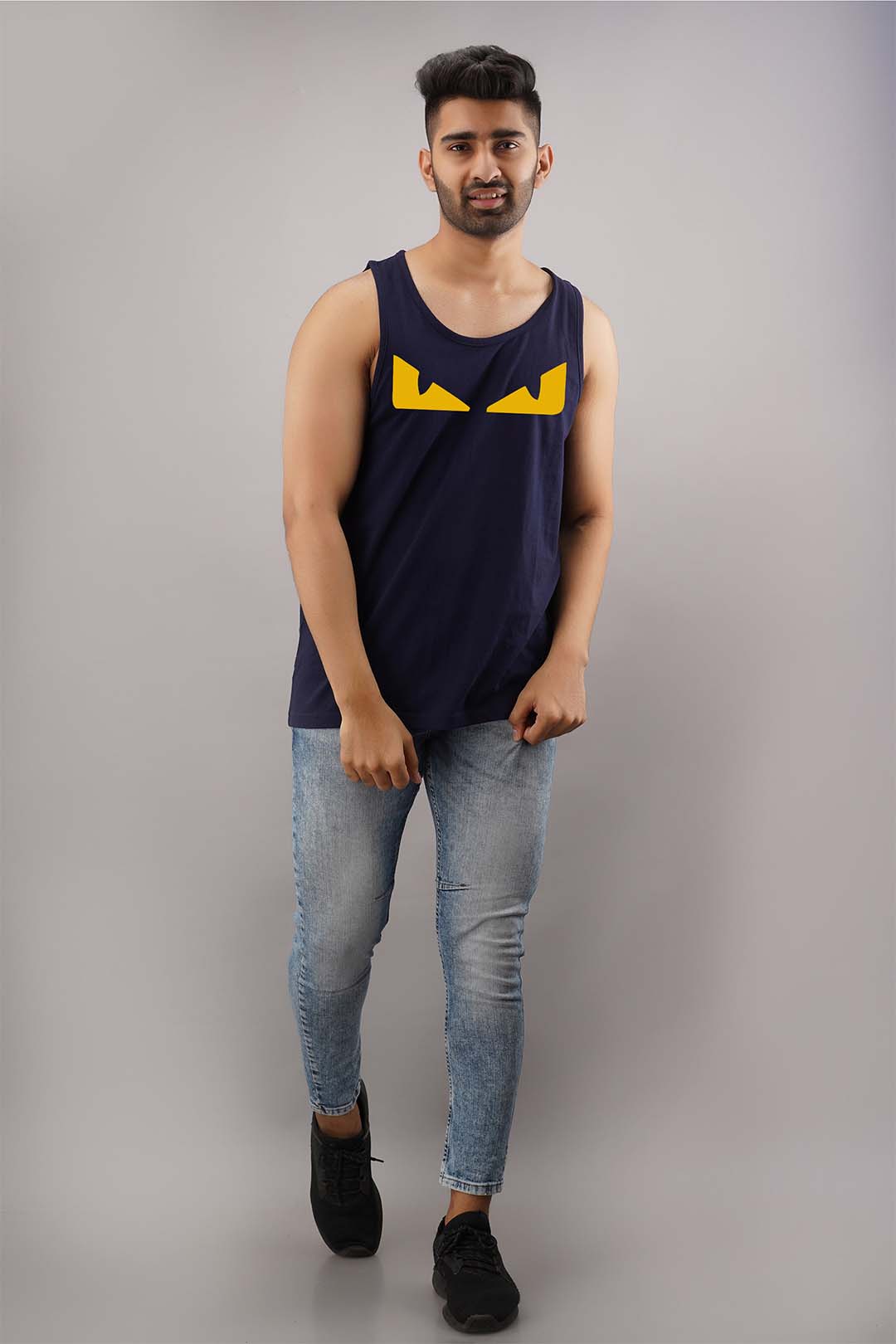 Yellow Eye Black Sleeveless T-Shirt