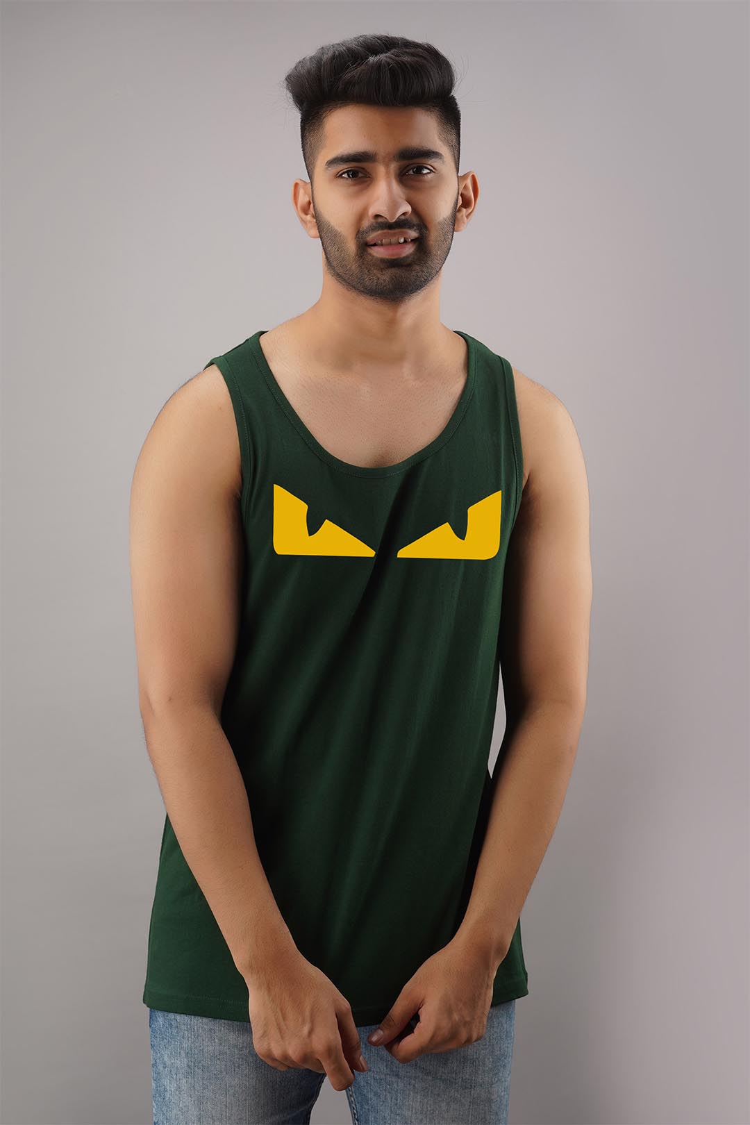 Yellow Eye Black Sleeveless T-Shirt