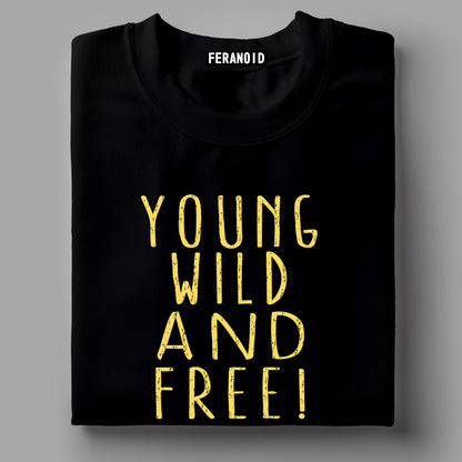 YOUNG WILD AND FREE BLACK T-SHIRT